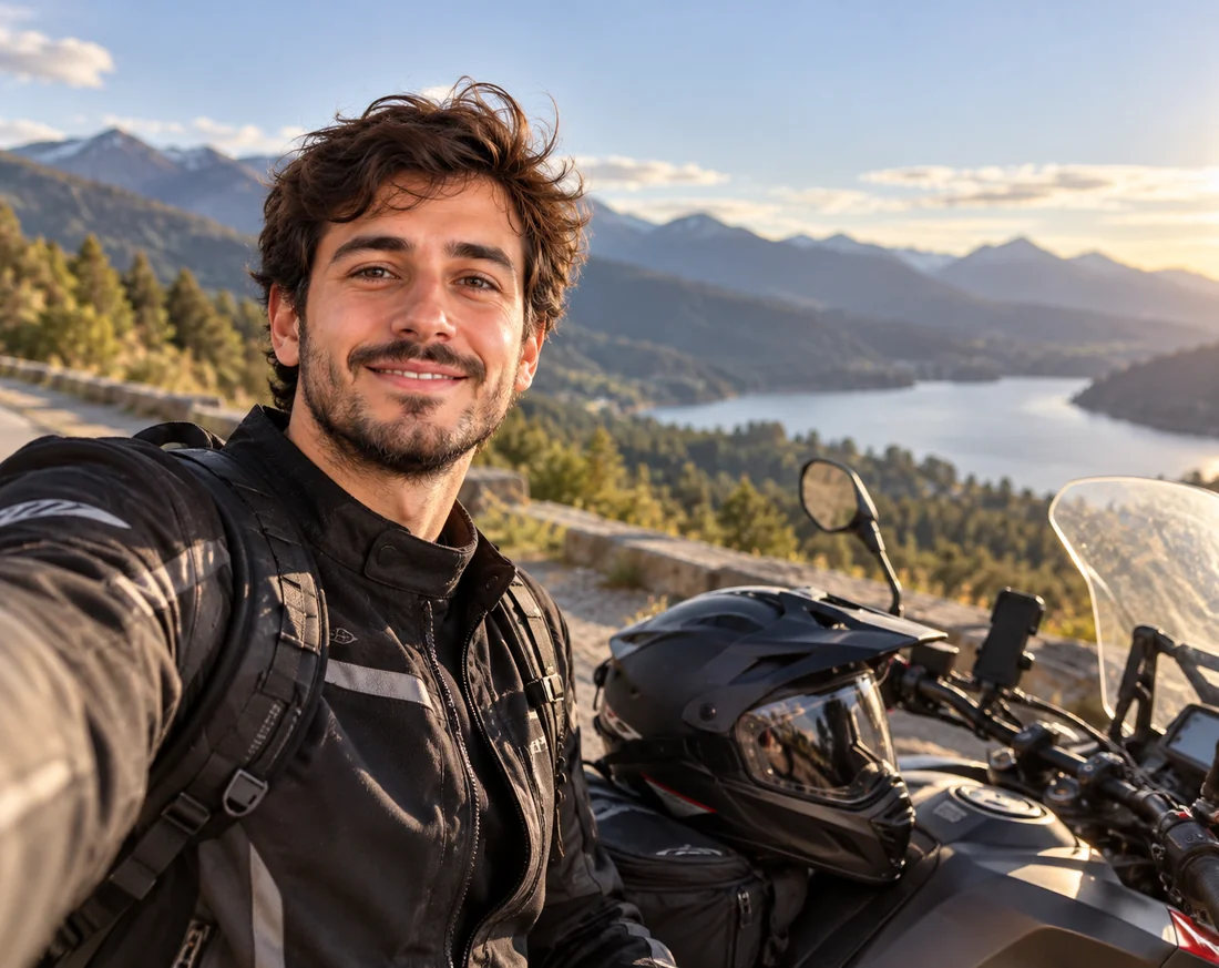 De ruta en moto